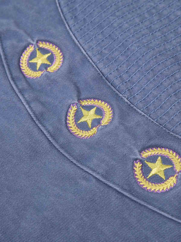 Embroidered Star Curved Seam Pants