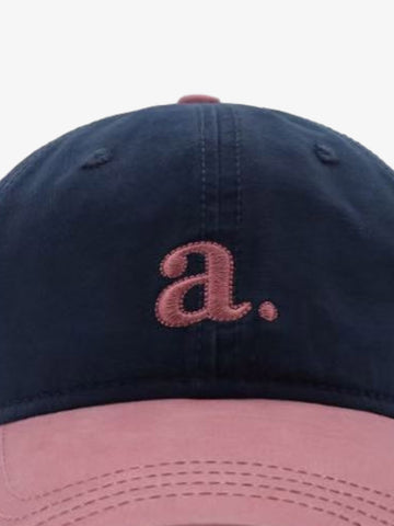 Embroidered Letter "a." Washed Baseball Cap