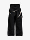 Street Detachable Flap Lace-up Jogger Pants 