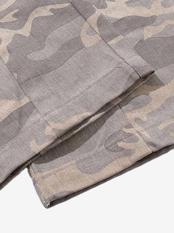 Contrast Waist Camo Cargo Pants