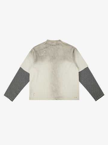 Double Layered Distressed Washed Short Sleeve Tee