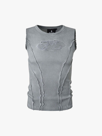 Exposed Seams Washed Knit Vest