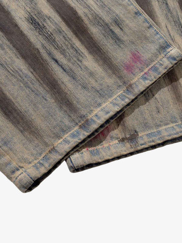 Retro Washed Brushstroke Baggy Jeans 