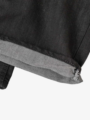 Black Wide-Leg Denim Pants – High-Rise Relaxed Fit Cotton Jeans