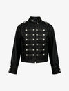 Vintage Silver Button Military Denim Jacket