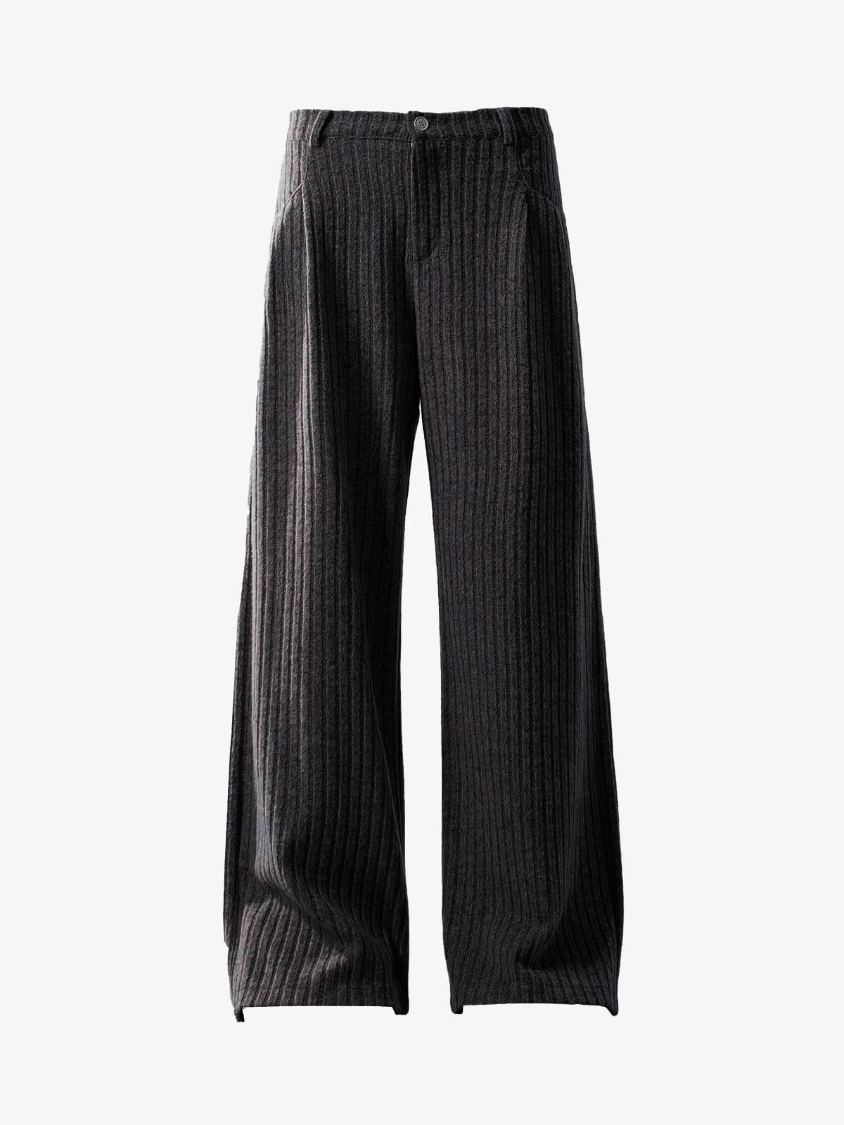 Retro Wool Blend Pleated Baggy Trousers