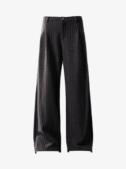Retro Wool Blend Pleated Baggy Trousers