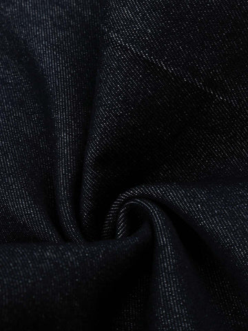 Raw Denim Straight-Leg Jeans – High-Rise Selvedge Cotton with Copper Rivets