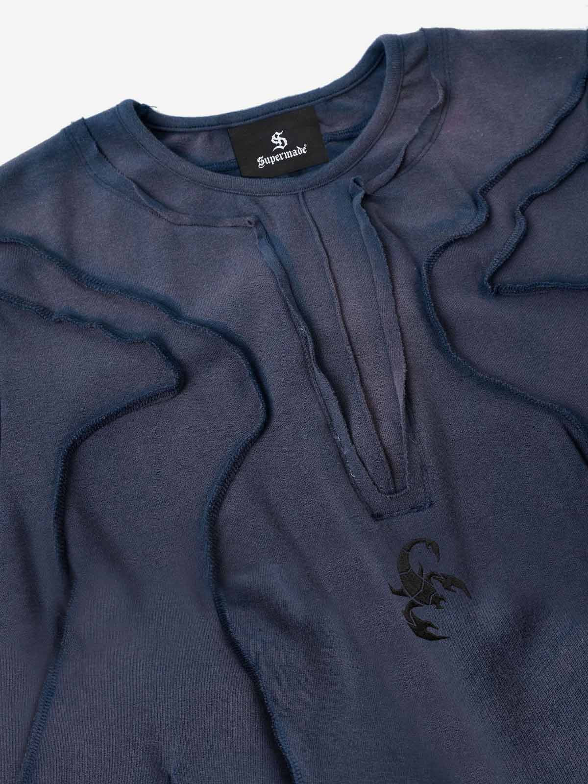 Scorpion Embroidered Exposed-Seam T-Shirt