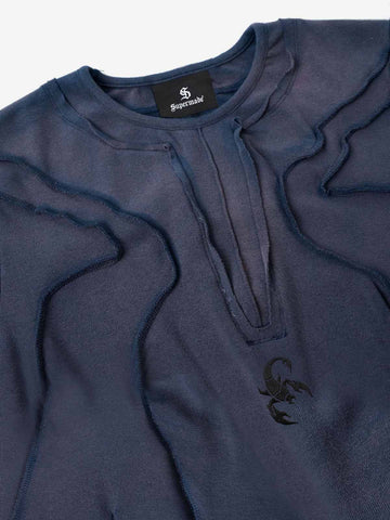 Scorpion Embroidered Exposed-Seam T-Shirt