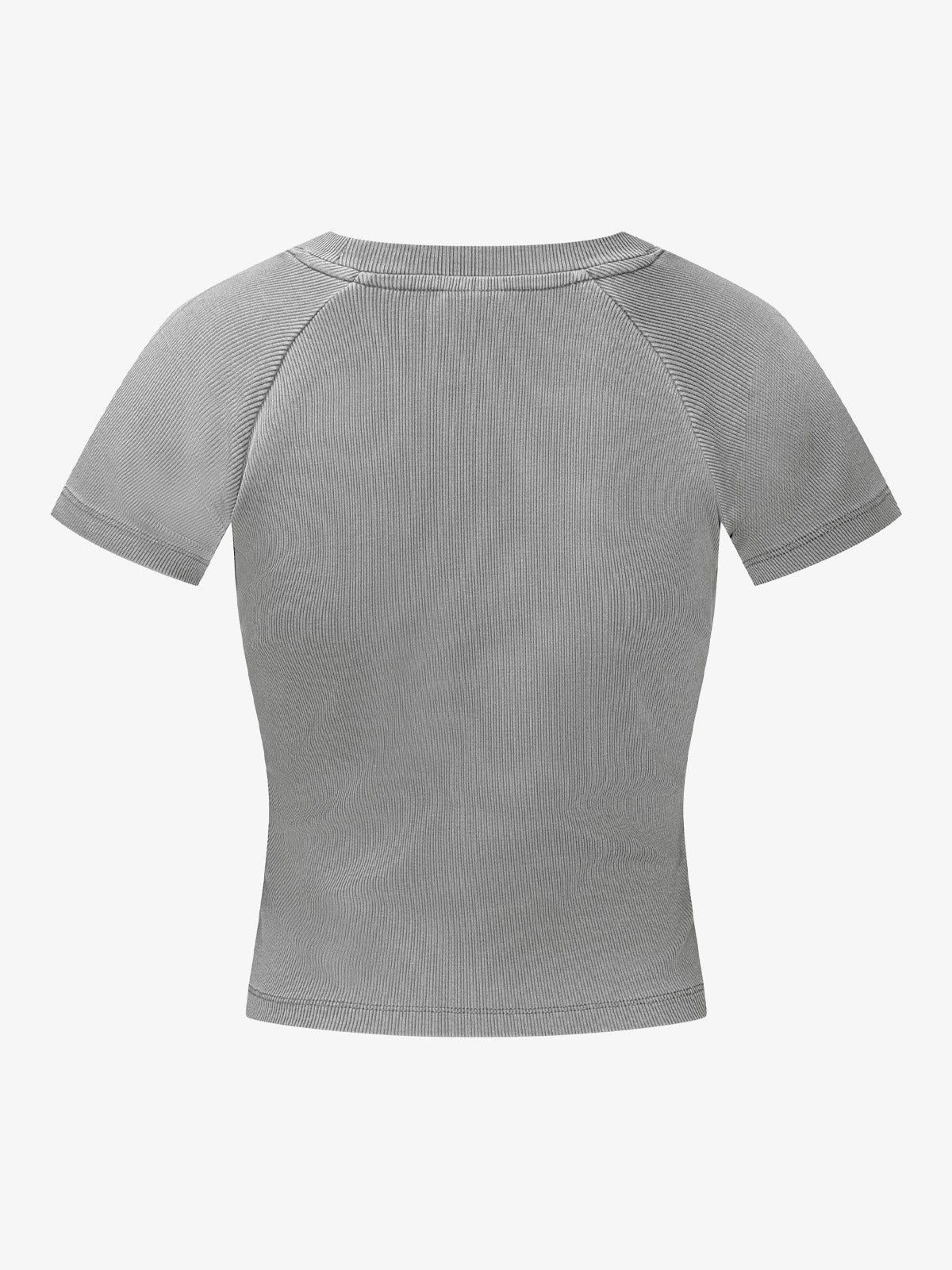 Ribbed Knit Top – Stretch Cotton Blend Fitted Essential