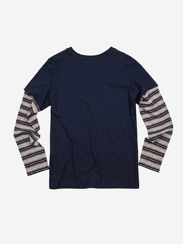 Striped Patchwork Long Sleeve Tee