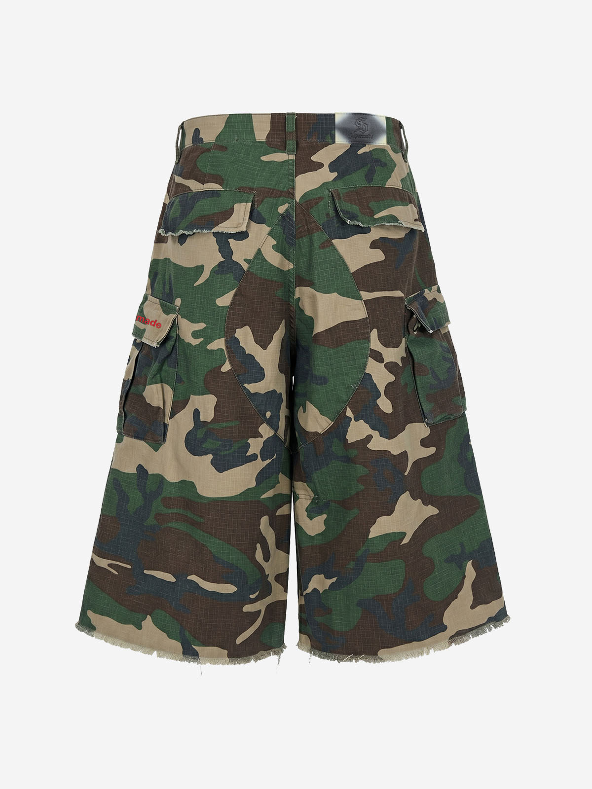 Vintage Camo Frayed Hem Cargo Shorts