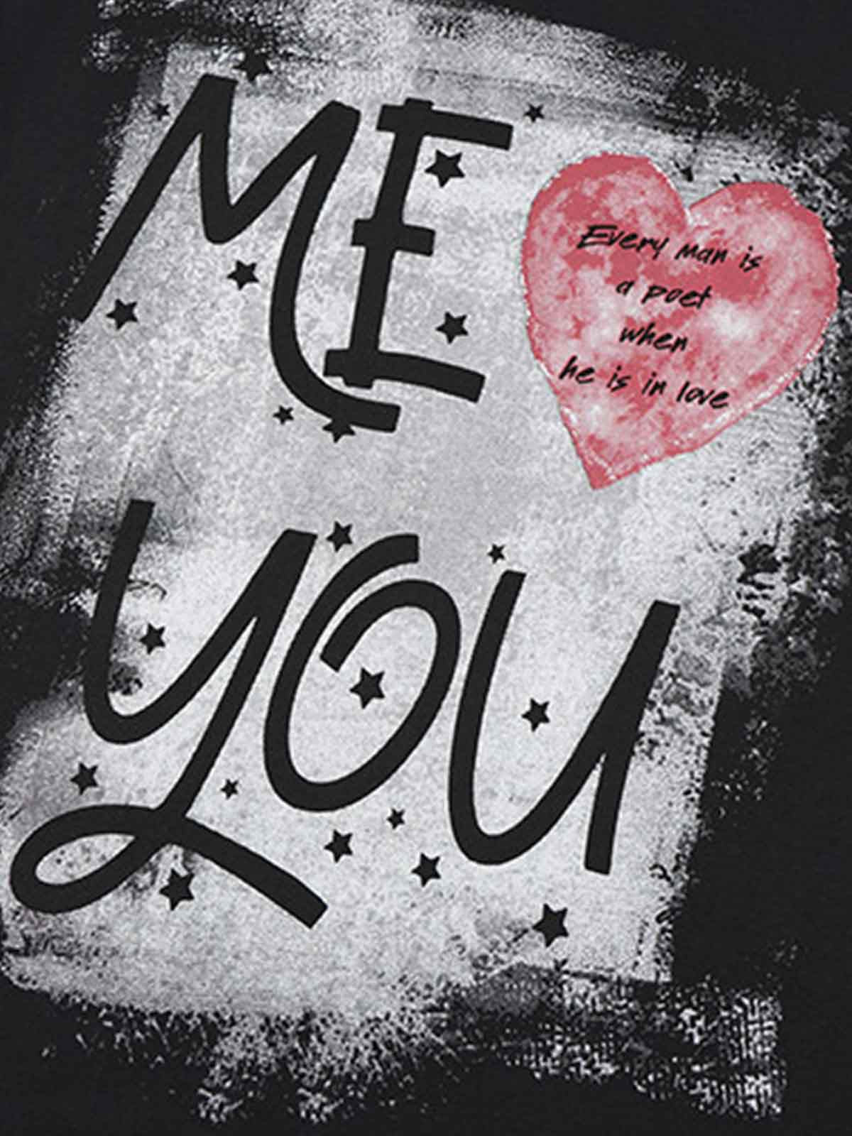 Grunge “ME YOU” Heart Graphic T-Shirt 