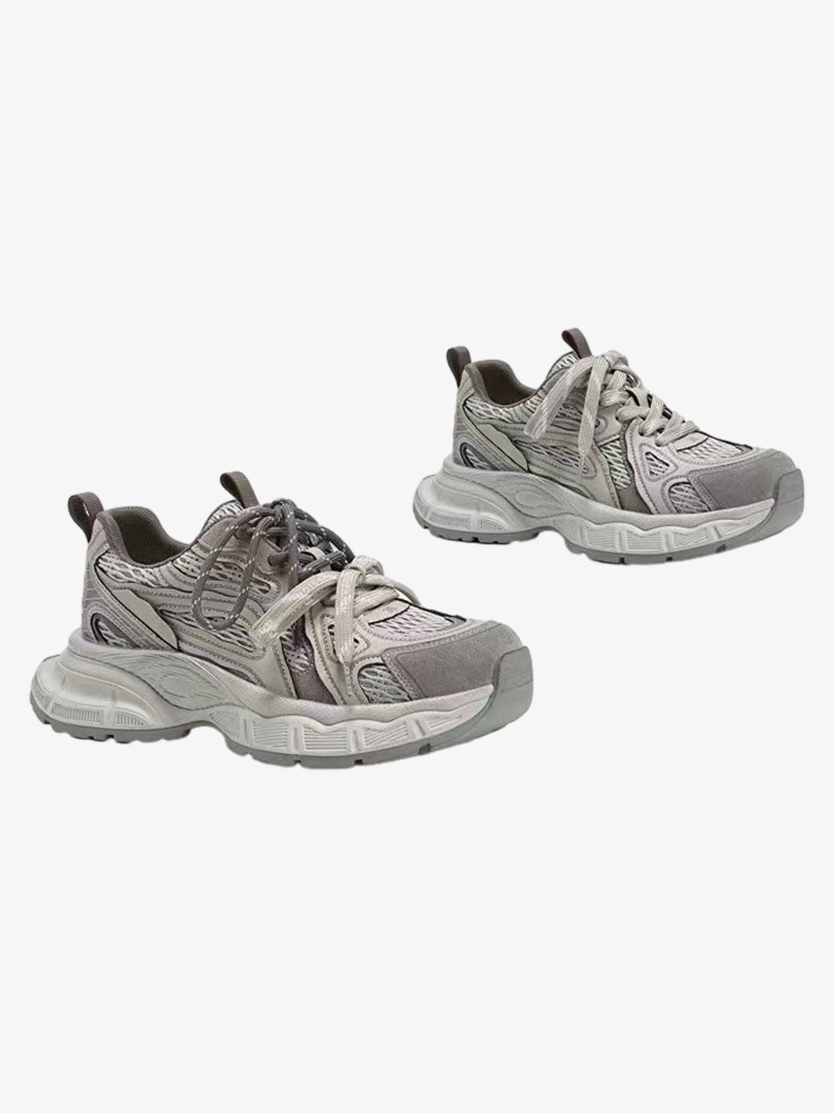Color Block Lace-Up Sneakers
