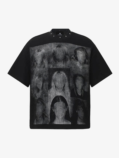 Faceless Portrait Waffle Knit T-Shirt