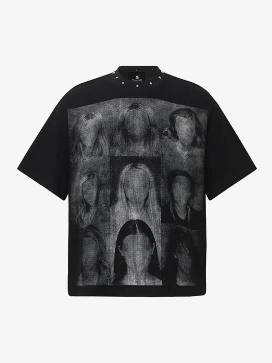 Faceless Portrait Waffle Knit T-Shirt