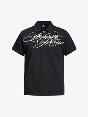 Floral Letter Print Polo Shirt