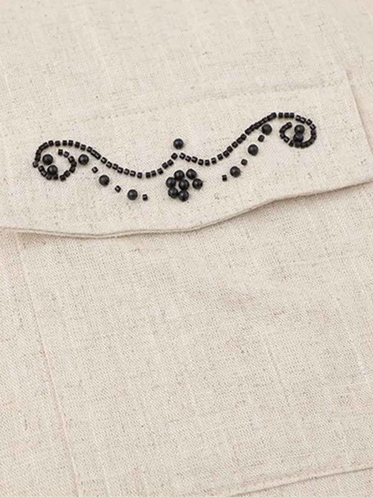 Retro Beaded Detail Short Sleeve Shirt