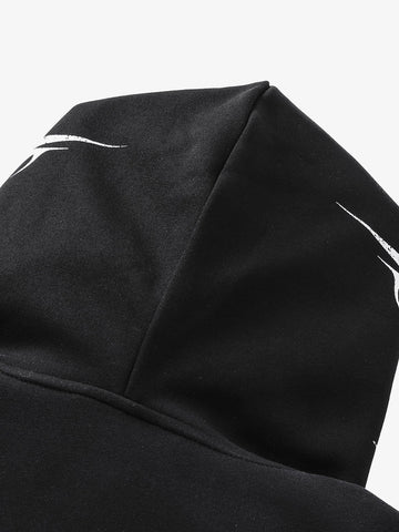 High Street Script Letter Print Zip-up Hoodie Jacket 