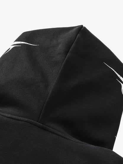 High Street Script Letter Print Zip-up Hoodie Jacket 