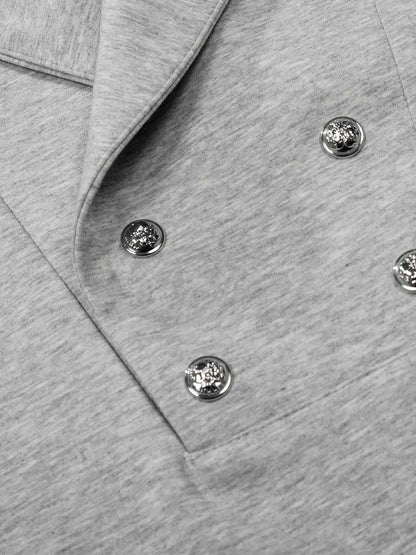 Shawl Collar Button Detail T-Shirt