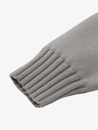 Layered Double V-Neck Ribbed Knit Cardigan 