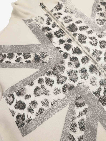 Leopard Flag Print Boxy Jacket