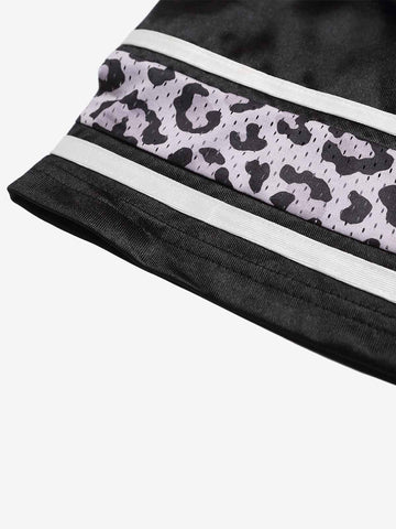 Leopard Patchwork Mesh Jersey Tee