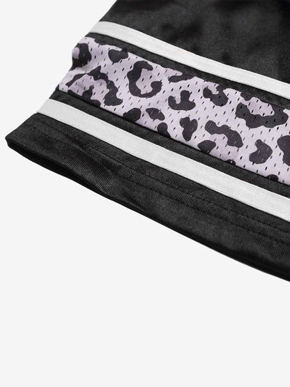 Leopard Patchwork Mesh Jersey Tee