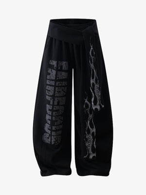 Dark Street Letter Flame Sweatpants 