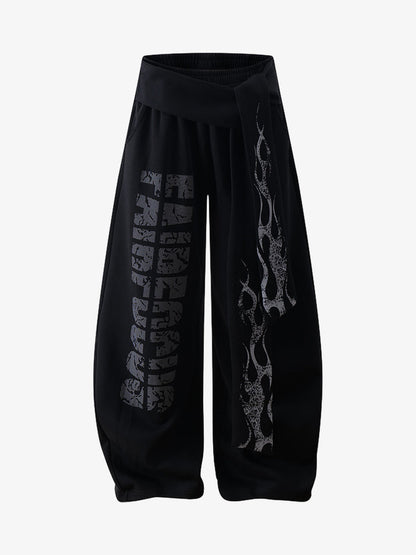 Dark Street Letter Flame Sweatpants 