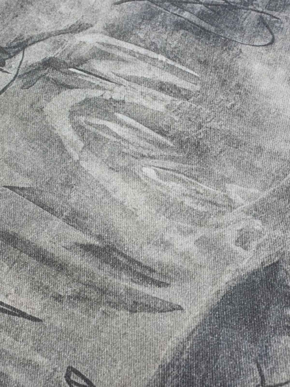 Hand Drawn Scribble Print Baggy Jeans 