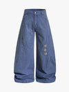 Embroidered Star Curved Seam Pants