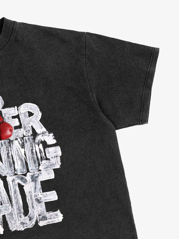 Distressed Boxing Graphic Crop Tee