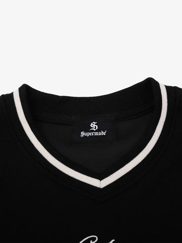 Appliqué Logo V-Neck Sweatshirt