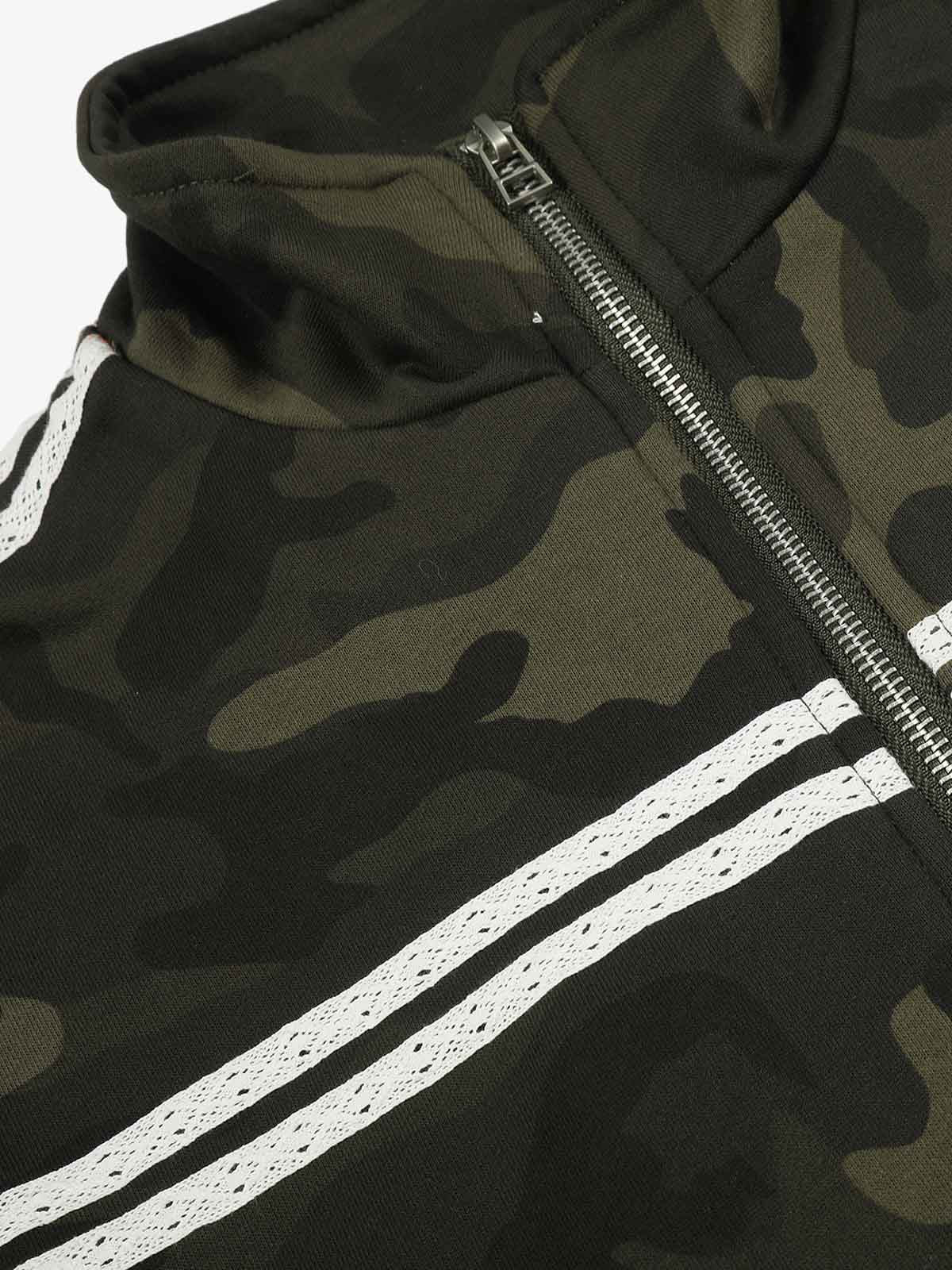 Camo Tape Detail Cropped Jacket