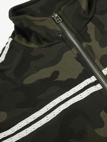 Camo Tape Detail Cropped Jacket