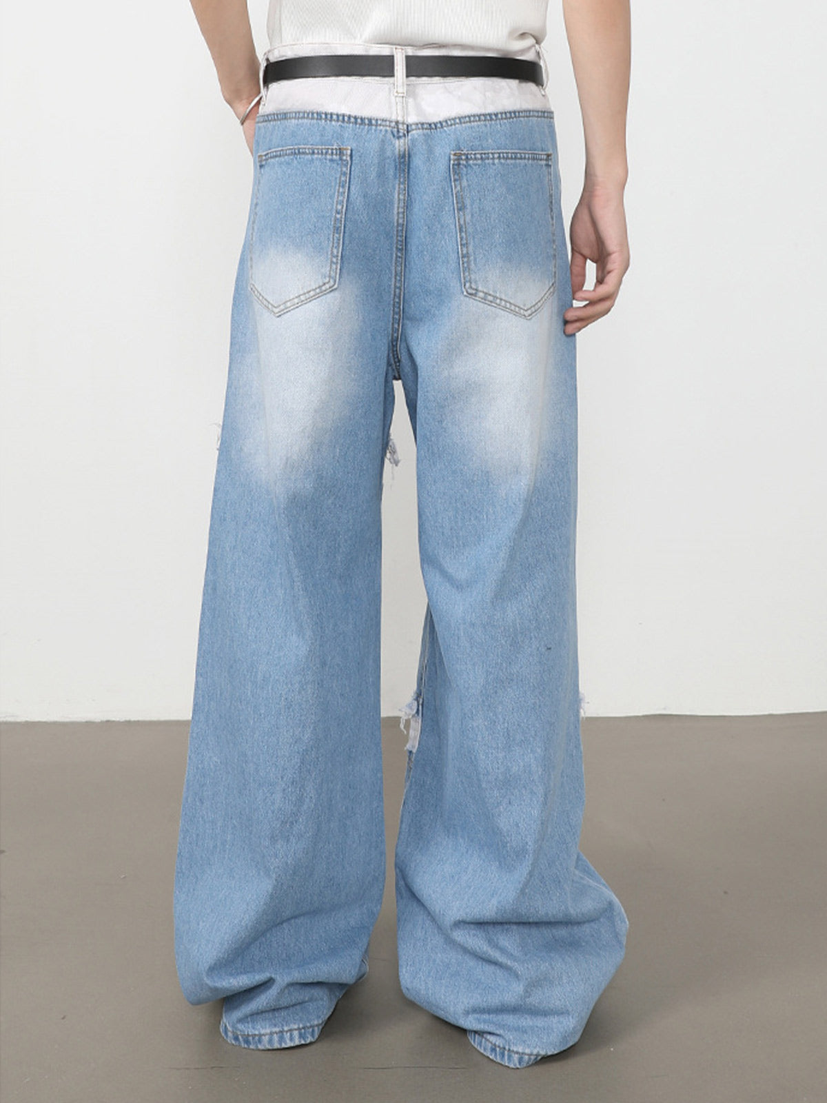 Patchwork Distressed Jeans