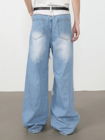 Patchwork Distressed Jeans