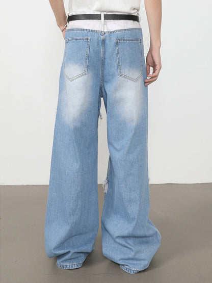 Patchwork Distressed Jeans