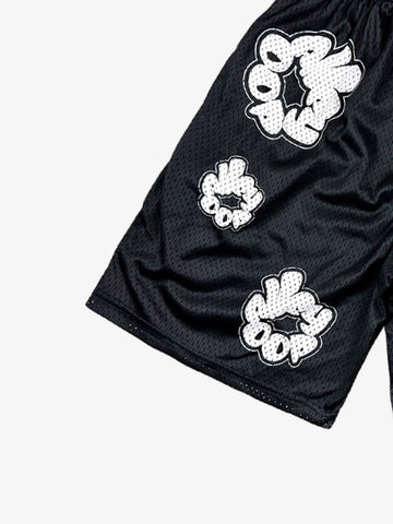 Abstract Letter Graphic Athletic Shorts 