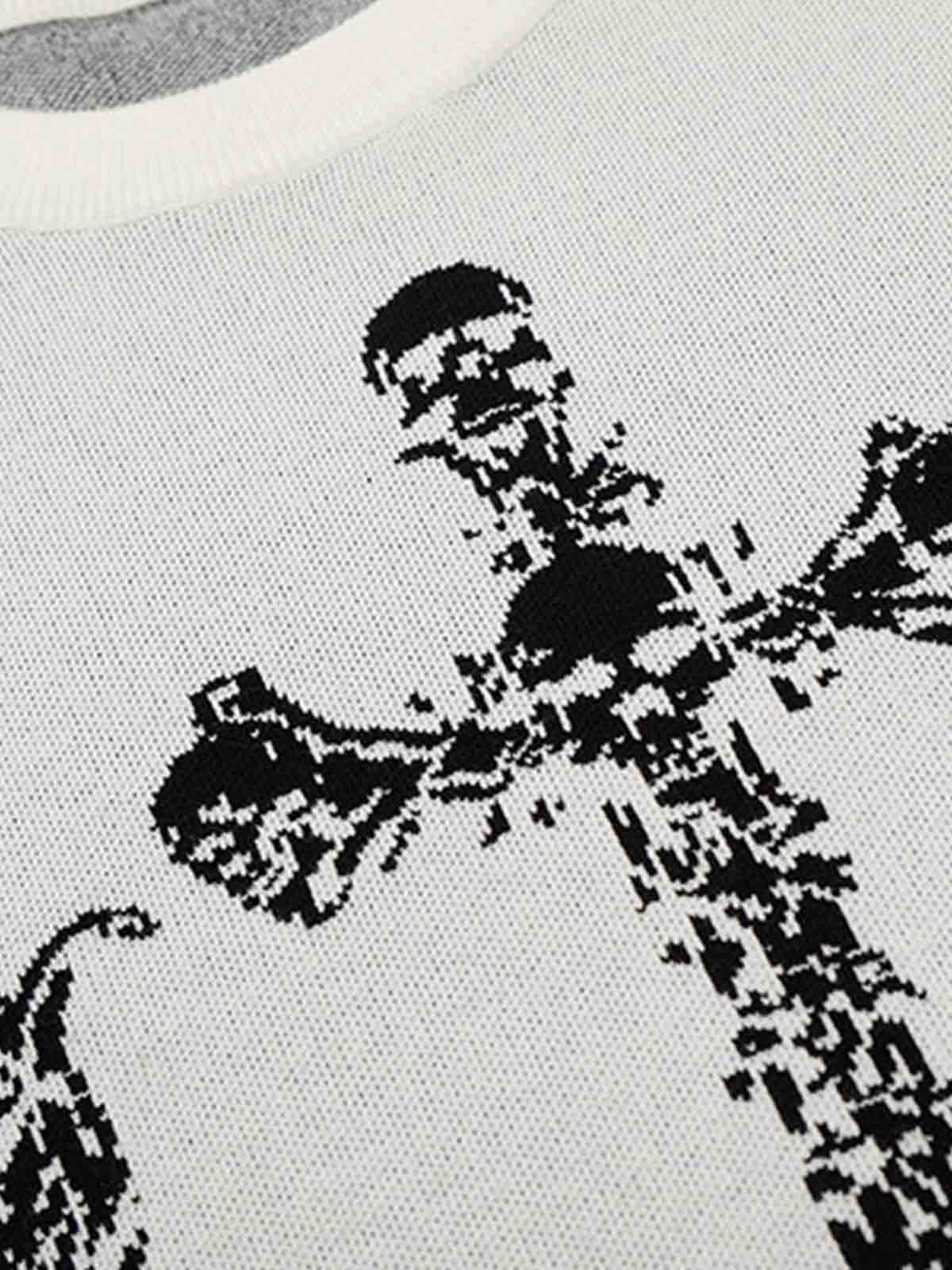Gothic Cross Graphic Knit T Shirt 