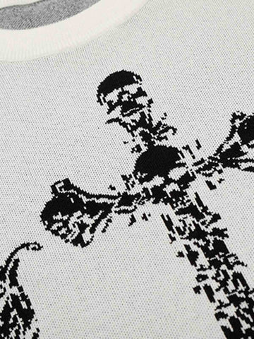 Gothic Cross Graphic Knit T Shirt 