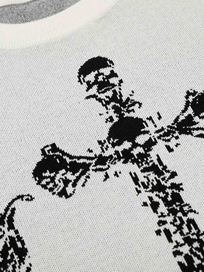 Gothic Cross Graphic Knit T Shirt 