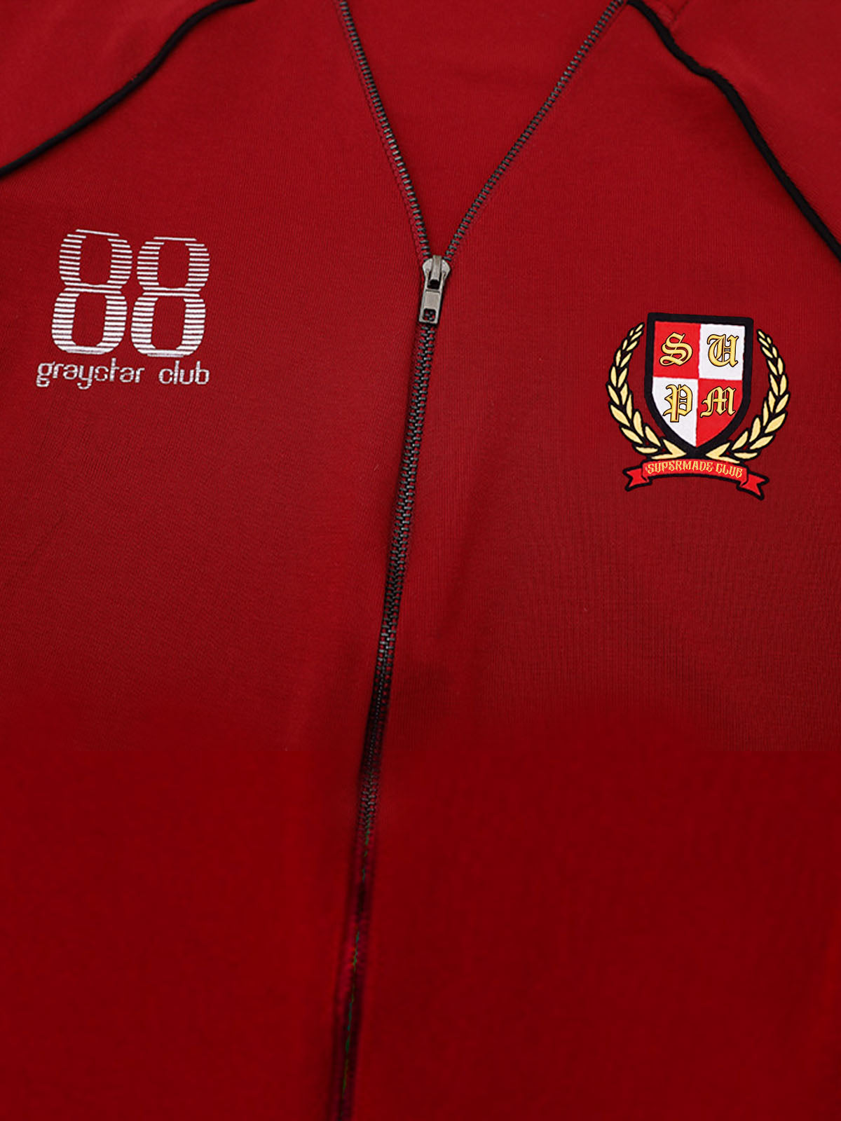Retro Badge Zip-Up Track T-Shirt
