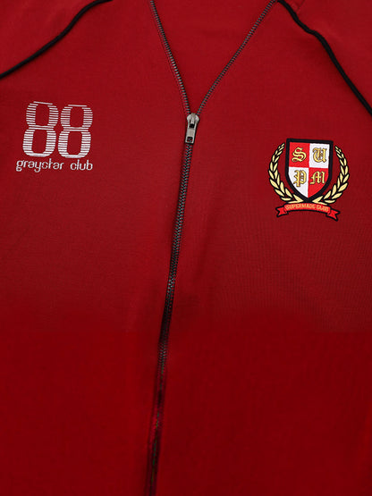 Retro Badge Zip-Up Track T-Shirt