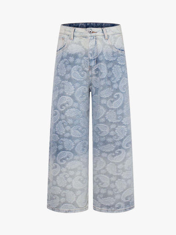 Floral Jacquard Denim Jeans 