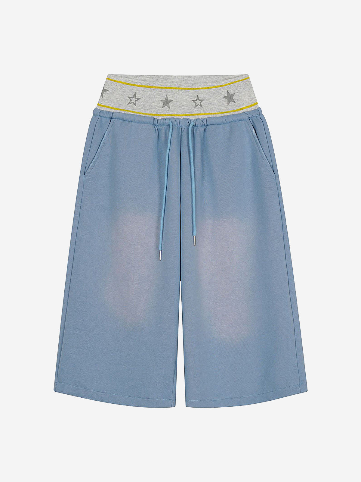 Star Waist Wide Leg Drawstring Shorts