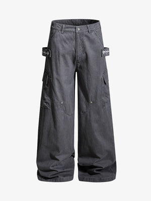 Vintage Strap Detail Carpenter Pants